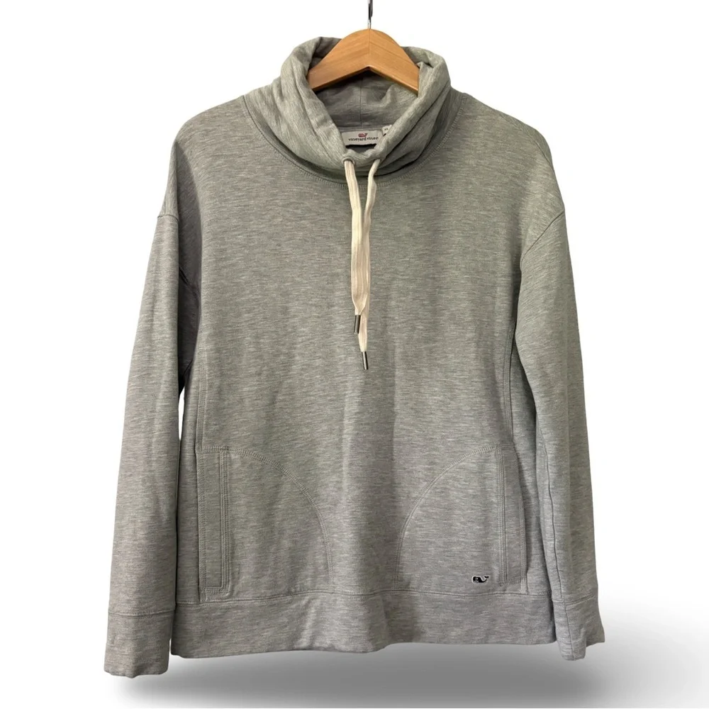 Vineyard Vines Funnel Neck 100% Cotton Sweatshirt Grey Size XS
